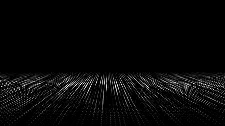 White dots texture with noise effect. Abstract halftone background. Vector glitch backdrop. Digital screen with matrix or binary code.のイラスト素材