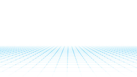 Technology wireframe landscape. Vector perspective grid. Digital space. Mesh on a white background.