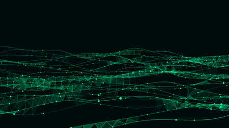 Molecular background with DNA. network concept. Music sound wave. Big data visualization. Vector...