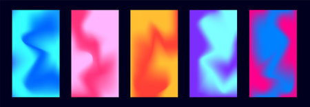 Set abstract soft colors background with gradient. Vector illustration for different screen designs, banner, poster and graphic design.のイラスト素材