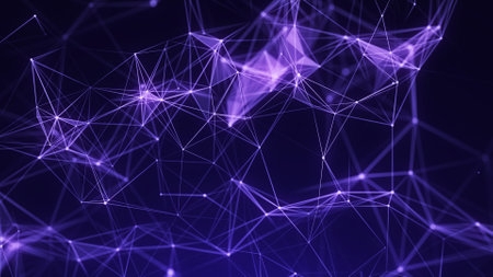 Cyber network connection structure. Technology connect big data. Science background. Business futuristic backdrop. 3D rendering.の写真素材