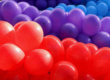 Group od red, violet and blue balloonsの写真素材