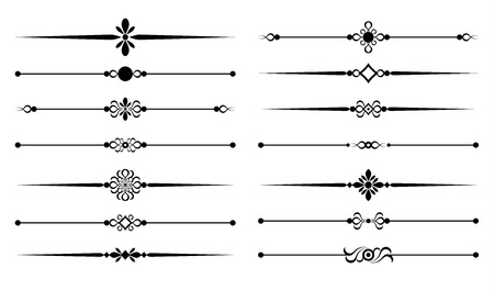 Beautiful different page rules for elegant design, decorative elements borderのイラスト素材