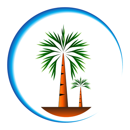 cute Palm trees icon vector cartoonのイラスト素材