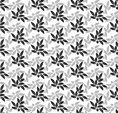 Modern grey leaves seamless pattern design for ceramic tile.のイラスト素材