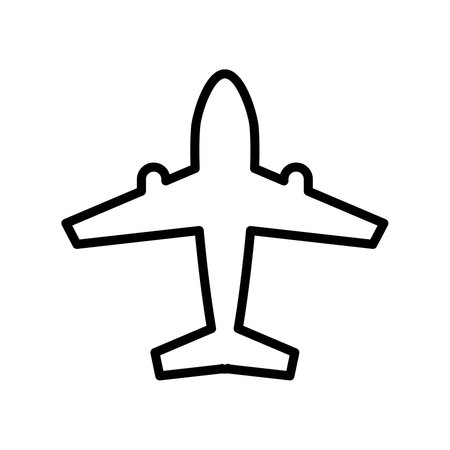 Airplane icon line, Transportation and Tourism sign and symbol, vector illustration.のイラスト素材