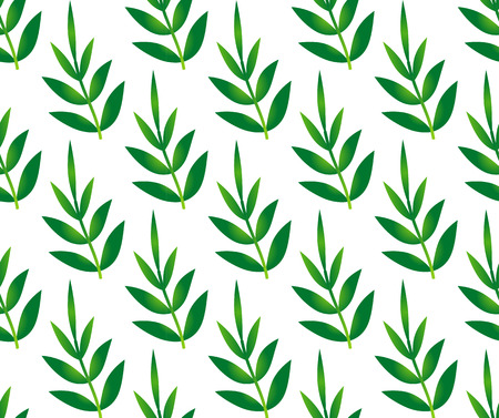 Bamboo leaves seamless pattern, green leaf background, vector illustrationのイラスト素材