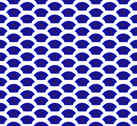 Chinese pattern, ceramic blue and white modern design Thailand and Japanese style, porcelain simple wave decor vector illustrationのイラスト素材