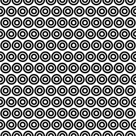 black and white geometric circle seamless pattern, vintage modern background vector illustrationのイラスト素材