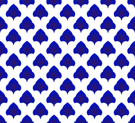 ceramic Thai pattern, Japan seamless porcelain blue and white modern background, pottery royal wallpaper indigo Islamic style, chinaware design, Silk and fabric texture decor, vector illustrationのイラスト素材