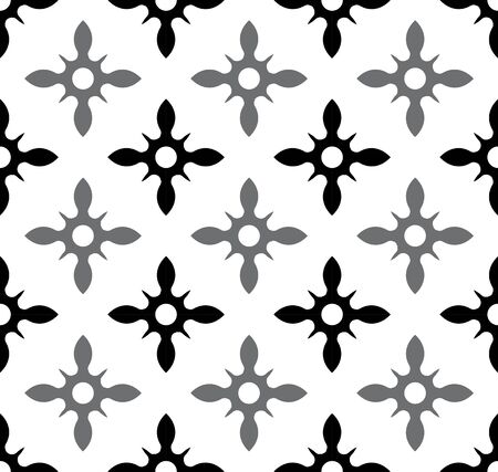 cute tile pattern, seamless modern background for design, wall, paper, tiles, fabric, texture, black and gray ceramic wallpaper decor, floral Portugal ornament, Mexican talavera, vintage tiled vectorのイラスト素材
