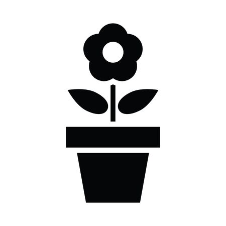 Flower in pot icon, vector illustration, sign and symbol for garden conceptのイラスト素材