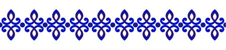 blue and white decorative element for design porcelain and ceramic, Beautiful line art pattern, vector illustrationのイラスト素材