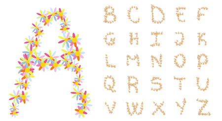 floral abcのイラスト素材
