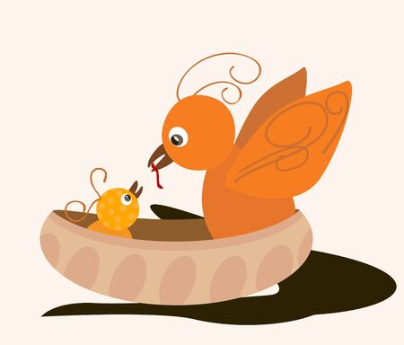 bird's nest のイラスト素材