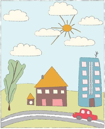 cartoon retro drawingのイラスト素材