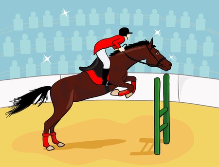 rider at jumping showのイラスト素材