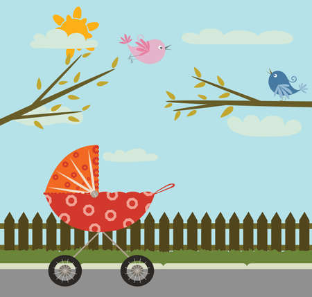 baby strollerのイラスト素材