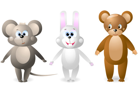 Rabbit, Mouse, Bearのイラスト素材