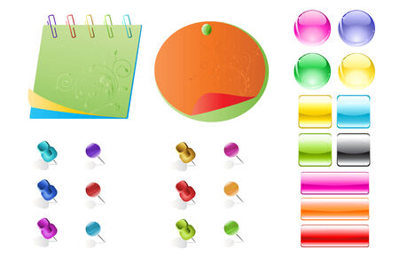 office supplies and web buttonsのイラスト素材