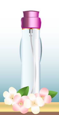 illustration of perfume bottle with flowersのイラスト素材