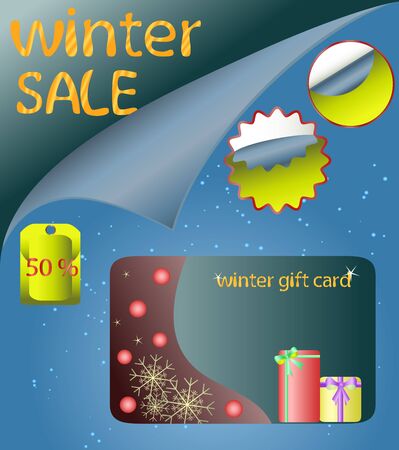 illustration of stickers and gift cardのイラスト素材