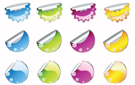 illustration of colour labels on whiteのイラスト素材