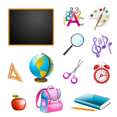 set of school items.のイラスト素材
