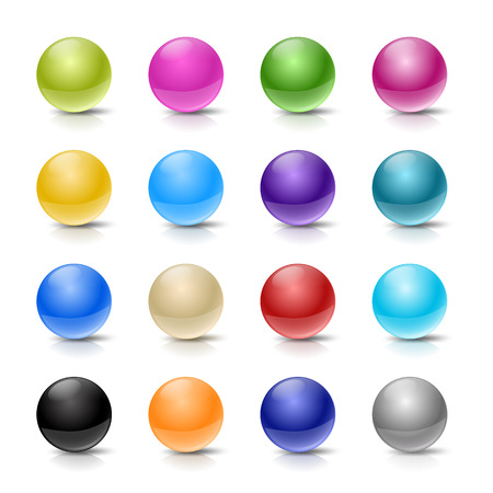 set of ball buttons on whiteのイラスト素材