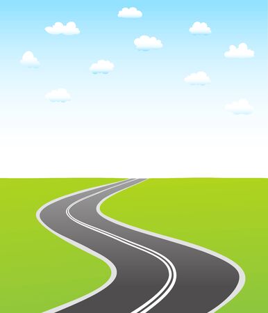 black asphalt road and sky with clouds. vectorのイラスト素材