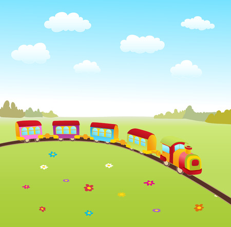cartoon cute train. vector illustratonのイラスト素材