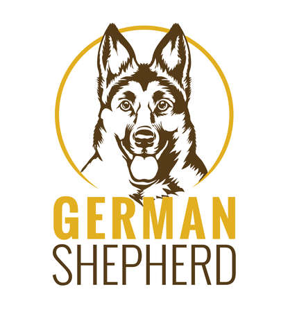 German shepherd  symbol, graphic design breed template. vector illustrationのイラスト素材