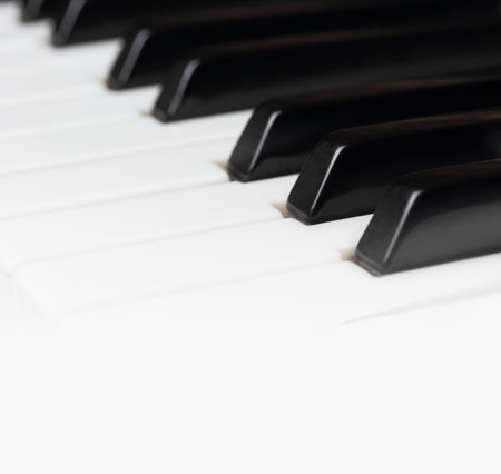 old piano keys as acoustic or electronic piano music background