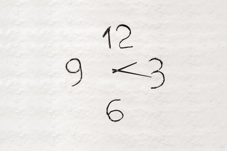 Creative concept photo of clock with snow.