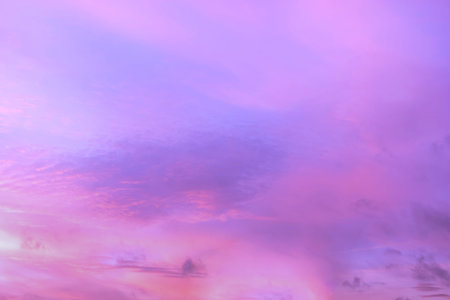 Twilight sky with effect of light pastel tone. Colorful sunset of soft clouds.