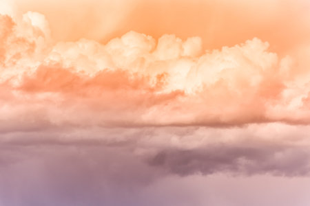 sky with effect of living coral colors. Color of the year 2019. livingcoral