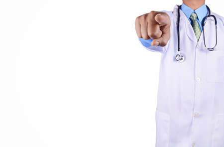 Doctor with stethoscope isolated on white backgroundの写真素材