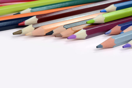Color pencils isolated on white backgroundの写真素材