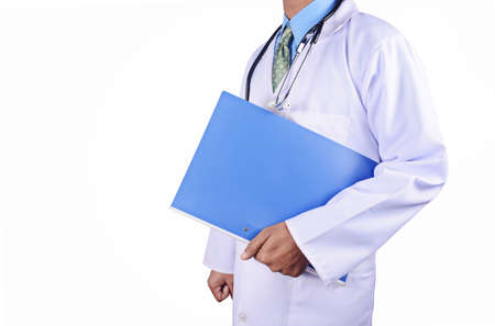 Doctor with stethoscope isolated on white backgroundの写真素材