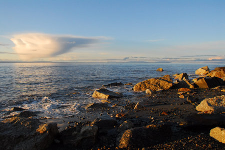Sunset on a beach on the Cook Inlet, Alaska