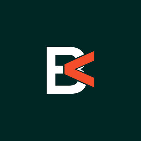 AB or BA minimal creative logo with negative space effectのイラスト素材