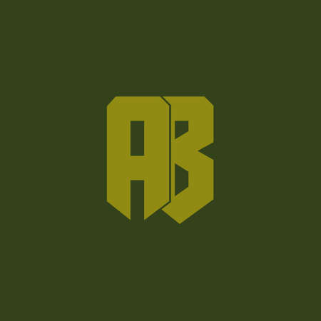 AB or BA minimal creative logo with negative space effectのイラスト素材