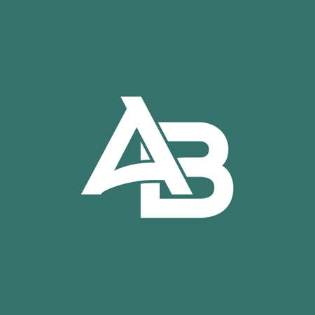 AB or BA minimal creative logo with negative space effectのイラスト素材