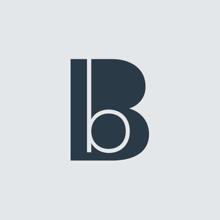 Letters BB B Logo with a minimalist design. Abstract letter B with geometric and handwritten typography.のイラスト素材