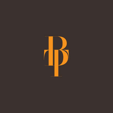 Initial BT or TB uppercase letter icon logoのイラスト素材
