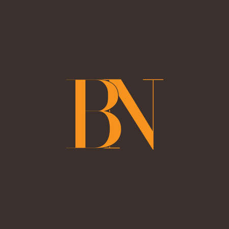 Initial BN uppercase letter icon logoのイラスト素材