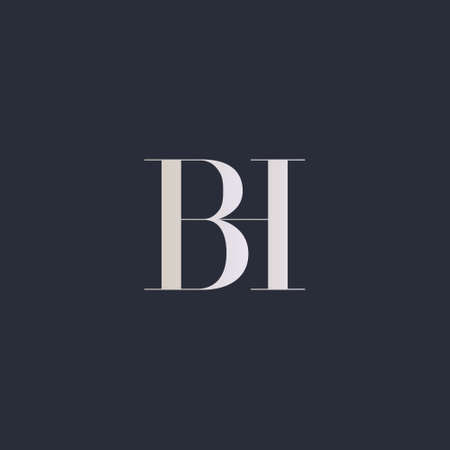 Initial BH uppercase letter icon logoのイラスト素材