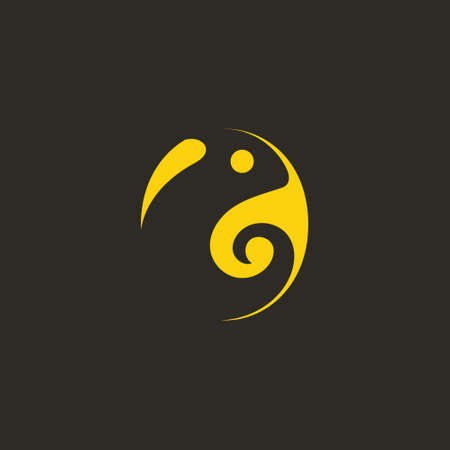 LETTERS O OR o LOGO DESIGN WITH NEGATIVE SPACE EFFECT FOR ILLUSTRATION USEのイラスト素材