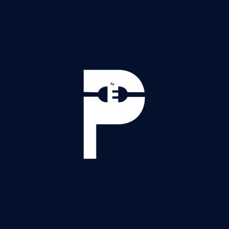 LETTERS P OR p LOGO DESIGN WITH NEGATIVE SPACE EFFECT FOR ILLUSTRATION USEのイラスト素材
