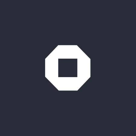 Geometrical O letter abstract geometry symbol vector elements template, clean minimal geometric logoのイラスト素材